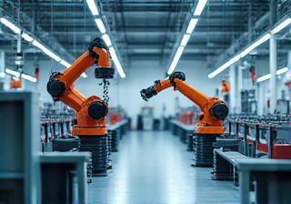 Modern manufacturing plant with automated machinery